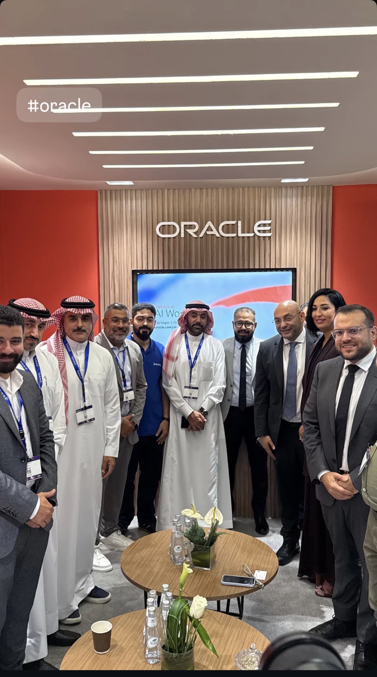 Ayman Esam with Bevatel and Oracle representatives at LEAP 2026